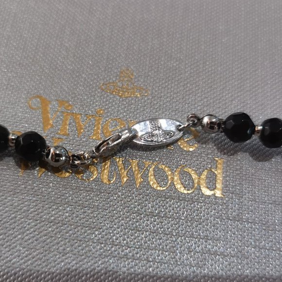 Vivienne Westwood Black Crystal and Silver Choker - Picture 5 of 5